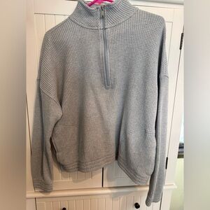 Aerie waffle-knit sweatshirt- slightly cropped